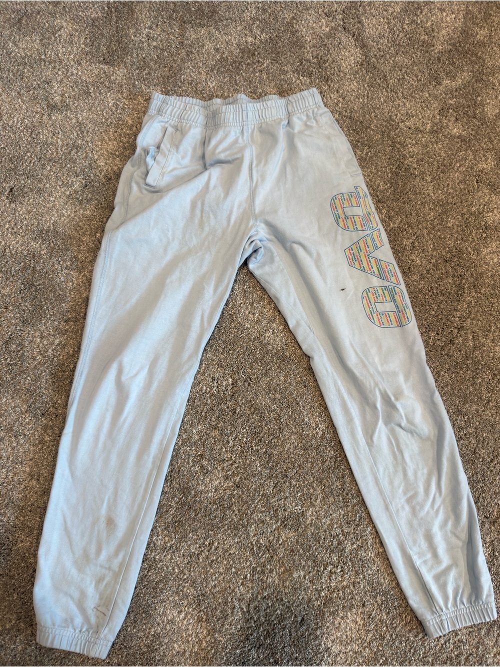 Light Blue OVO Sweatpants Colorblock Logo
